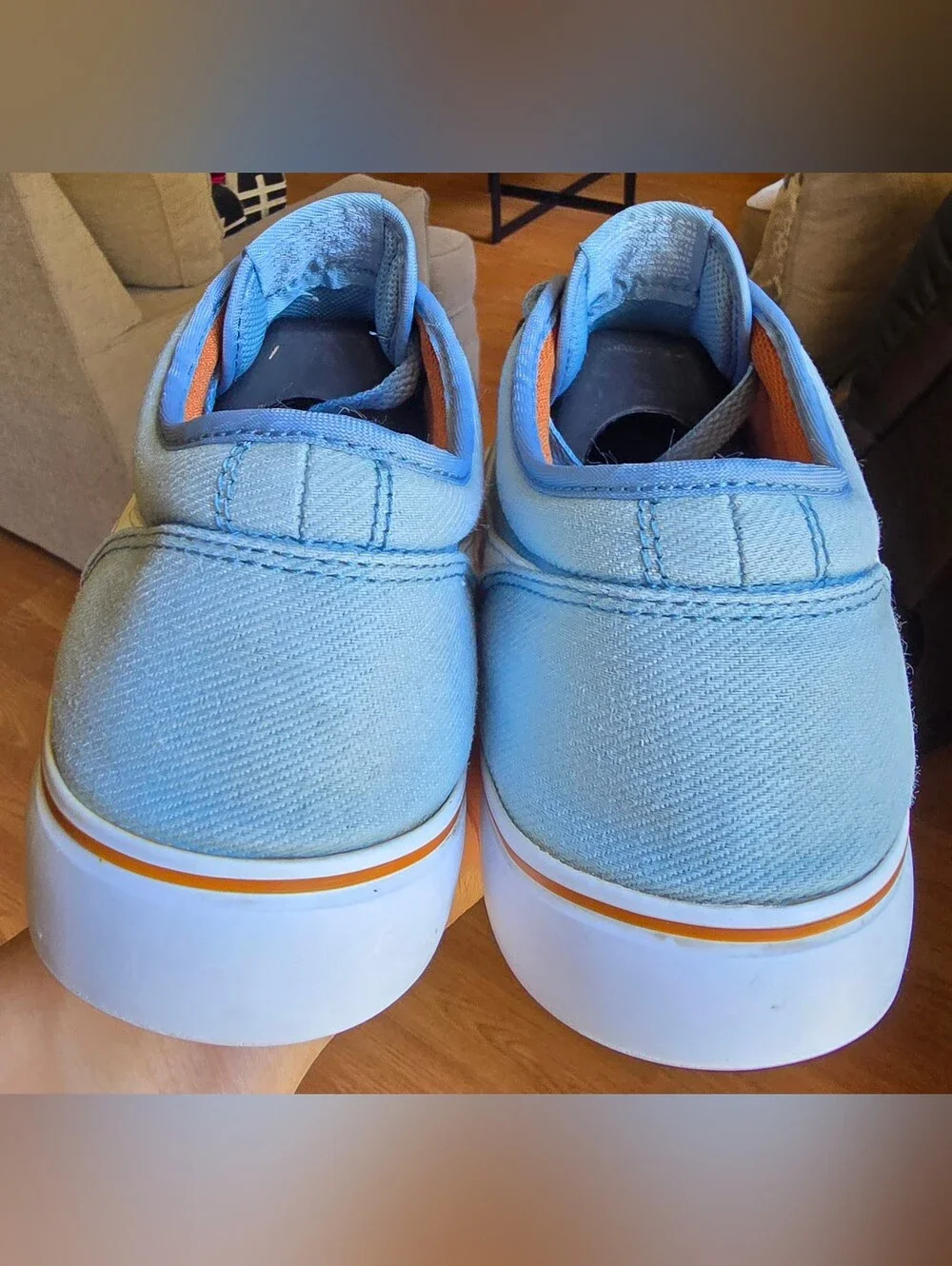 Sz 10.5 Men's NIKE YOKI LOW TXT Worn Blue/Tawny/White Casual Shoes